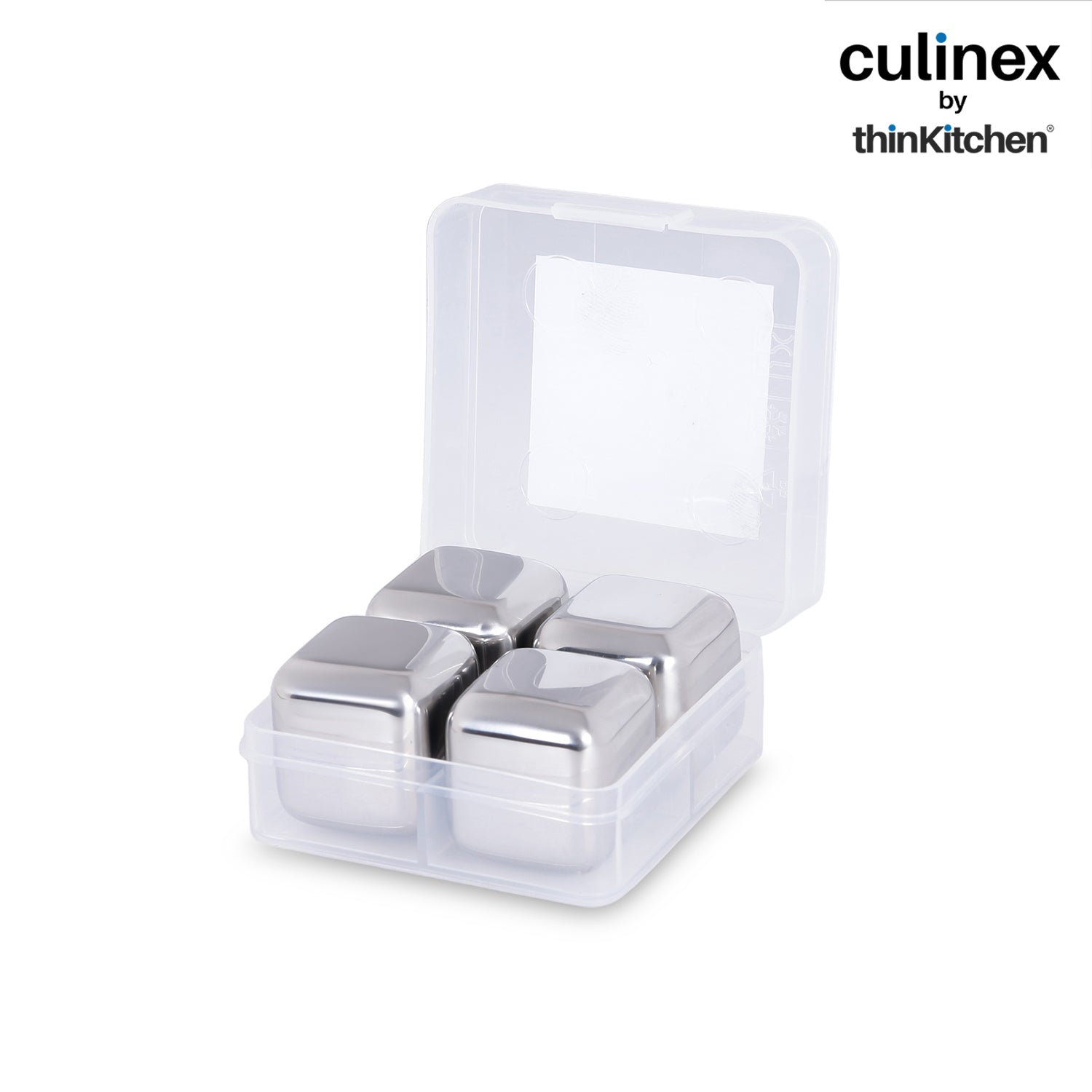 Culinex  Stainless Steel Reusable Premium Chilling Ice Cube Stones Set of 4 for Cocktails, Mocktails, Whisky, Juices | By thinKitchen - 3