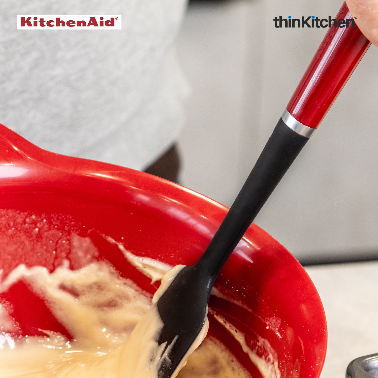 Batter scraping spatula, silicone, 'Empire Red' - KitchenAid