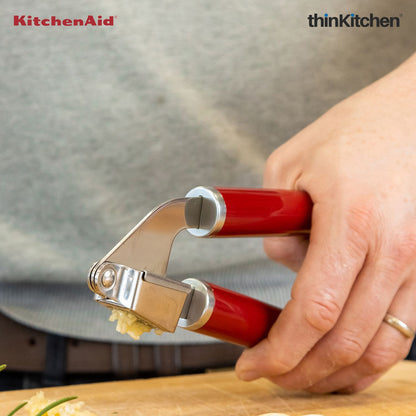 Premium Stainless Steel Garlic Press - Empire Red