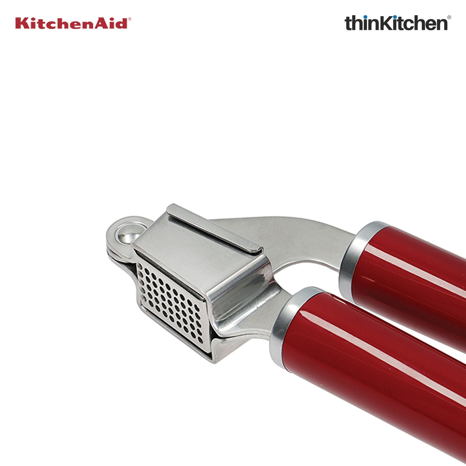 Premium Stainless Steel Garlic Press - Empire Red - 5