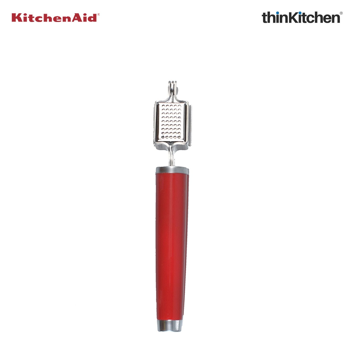 Premium Stainless Steel Garlic Press - Empire Red - 4