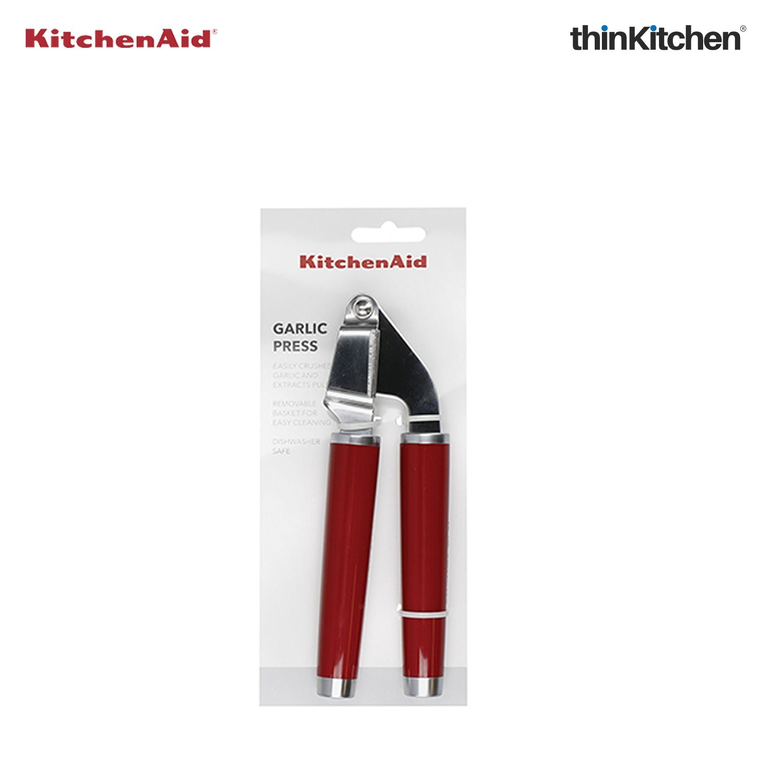 Premium Stainless Steel Garlic Press - Empire Red - 9