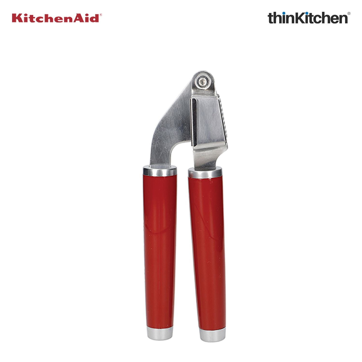 Premium Stainless Steel Garlic Press - Empire Red - 2
