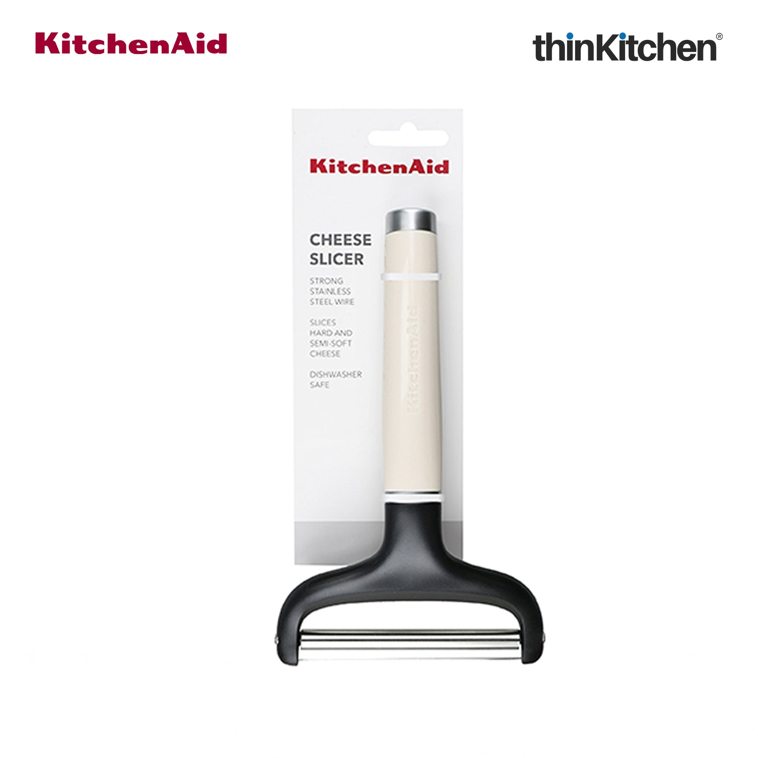 KitchenAid Stainless Steel Cheese Slicer - Almond Cream - 3