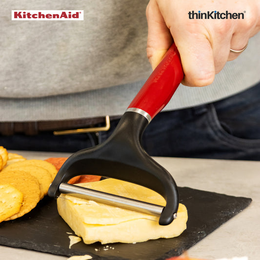 KitchenAid Stainless Steel Cheese Slicer, Empire Red | Premium Cutter for Hard & Semi-Soft Cheese