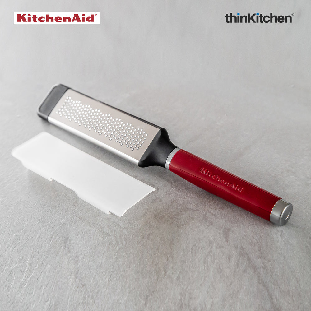 Premium Two-Way Fine Cheese Grater & Zester Empire Red | Multi-Purpose Citrus & Ginger Grater