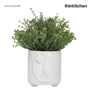KitchenCraft Mini Planter with Abstract Face Design