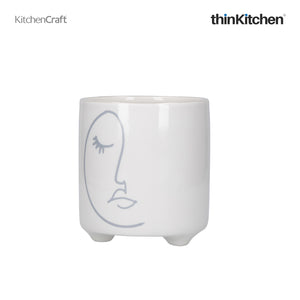 KitchenCraft Mini Planter with Abstract Face Design