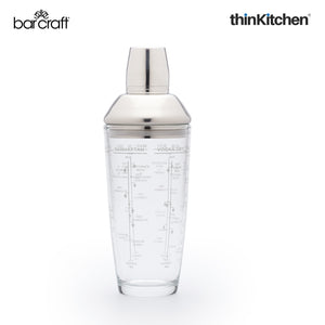 BarCraft Boston Glass Cocktail Shaker, 700ml