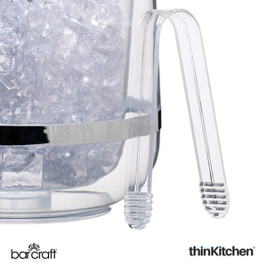BarCraft Acrylic Double Walled Insulated Ice Bucket with Lid and Tongs