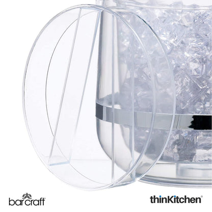 Barcraft Acrylic Double Walled Insulated Ice Bucket With Lid And Tongs