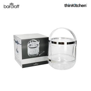 BarCraft Acrylic Double Walled Insulated Ice Bucket with Lid and Tongs