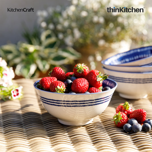 KitchenCraft 15.5cm Mediterranean Style Ceramic Bowl,  300ml