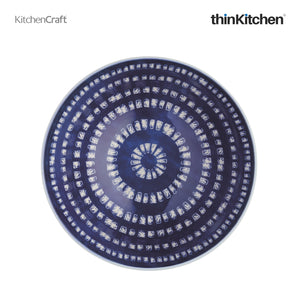 KitchenCraft Blue and White Greek Style Ceramic Bowl, 480ml