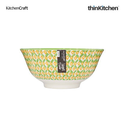 Kitchencraft Green Geometric Ceramic Bowl