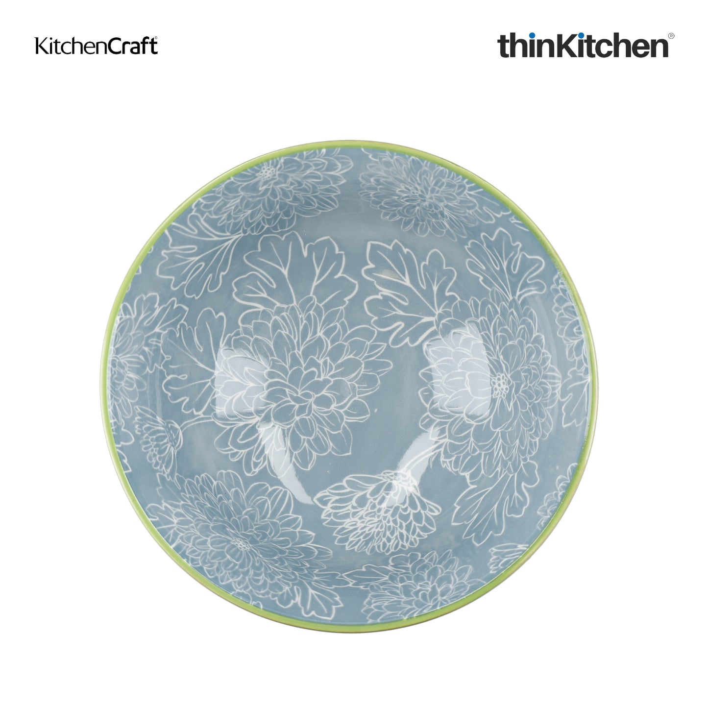 KitchenCraft Brights Glazed Stoneware Bowl Set, Set of 4