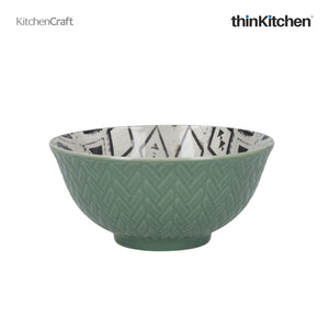 KitchenCraft Designed for Life Glazed Stoneware Bowl Set, Set of 4