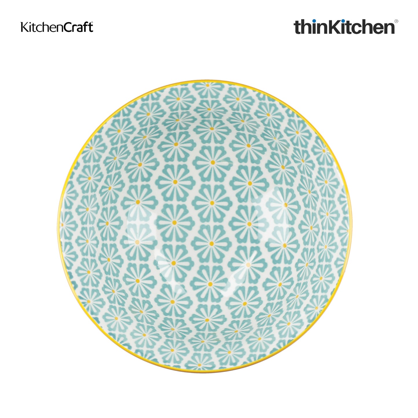 KitchenCraft Monochrome Glazed Stoneware Bowl Set, Set of 4