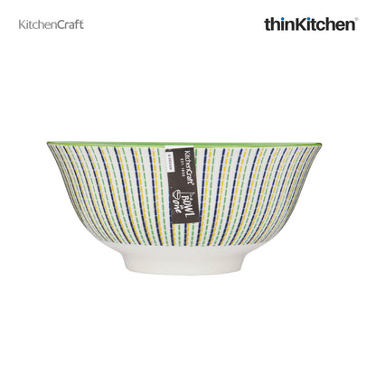 Kitchencraft Glazed Stoneware Moroccan Style Lime Hues Bowl