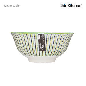 KitchenCraft Glazed Stoneware Moroccan Style Lime Hues Bowl