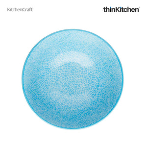 KitchenCraft Glazed Stoneware Blue and Red Mosaic Style Bowl