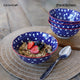 KitchenCraft Blue Floral Geometric Print Ceramic Bowl