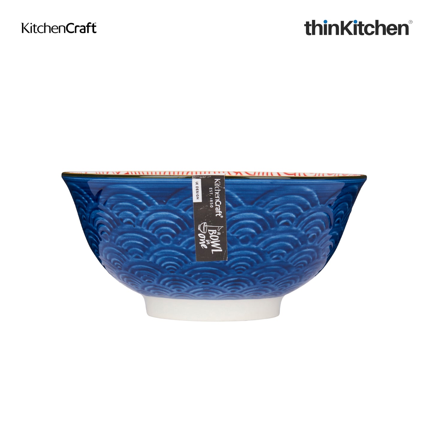 Kitchencraft Blue Arched Pattern Ceramic Bowl