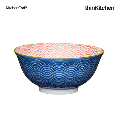 Kitchencraft Blue Arched Pattern Ceramic Bowl
