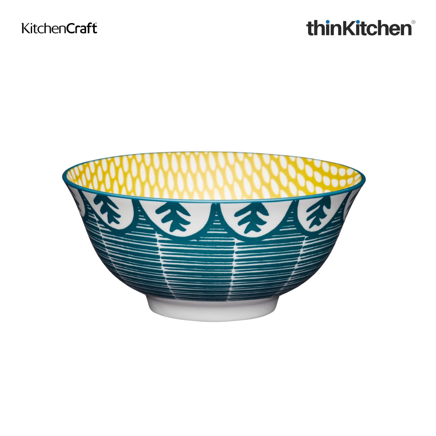 Kitchencraft Leafy Green Print Ceramic Bowl