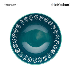 KitchenCraft Colourful Folk Pattern Ceramic Bowls, 480ml