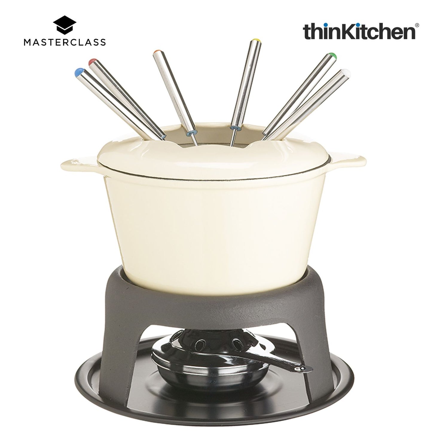 Masterclass Enamelled Cream Fondue Set