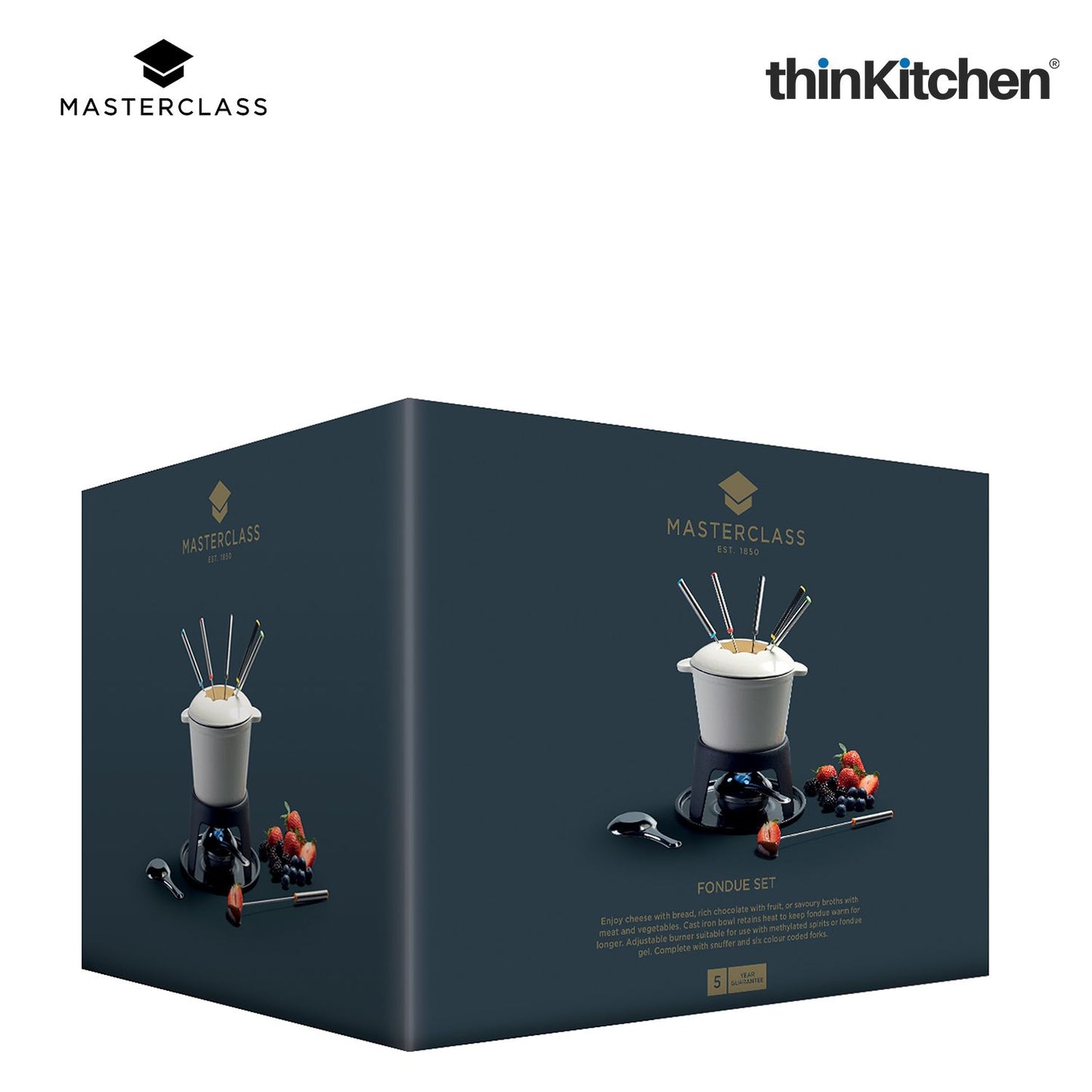 Masterclass Enamelled Cream Fondue Set