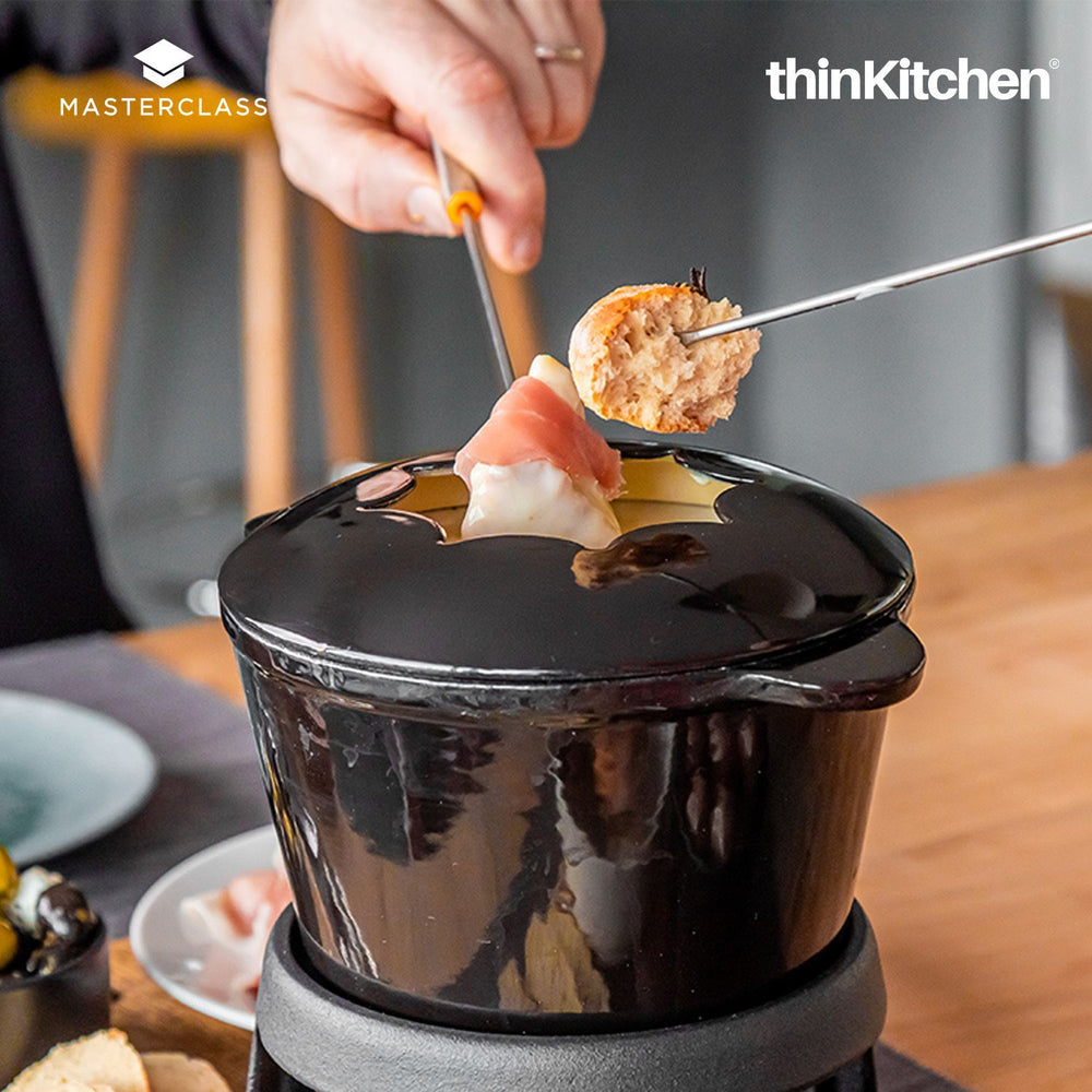 Enamelled Black Fondue Set