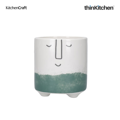 Kitchencraft Ceramic Plant Pot With Happy Face Design