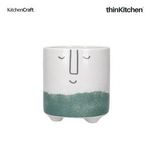 KitchenCraft Ceramic Plant Pot with Happy Face Design