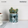 KitchenCraft Ceramic Marble Finish Decorative Planter Pot, 12cm