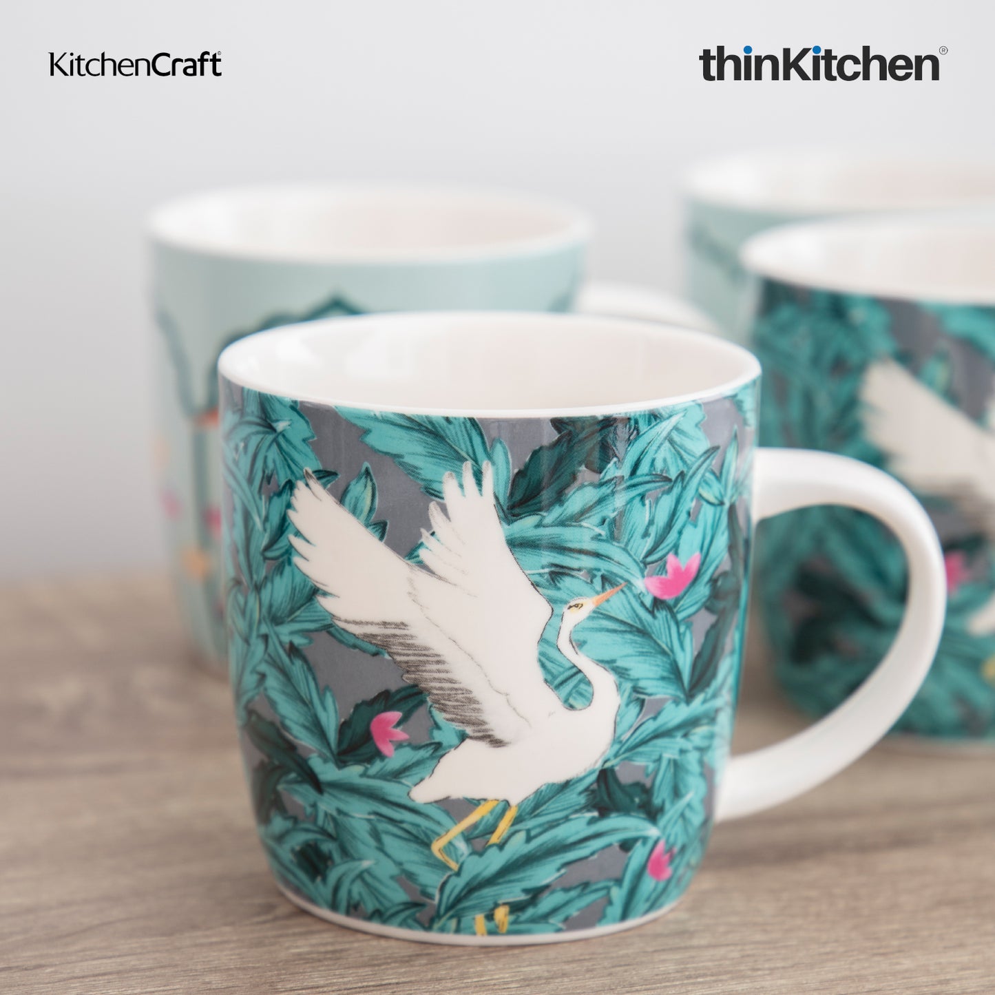 Kitchencraft Barrel Mug Set Exotic Crane Set Of 4