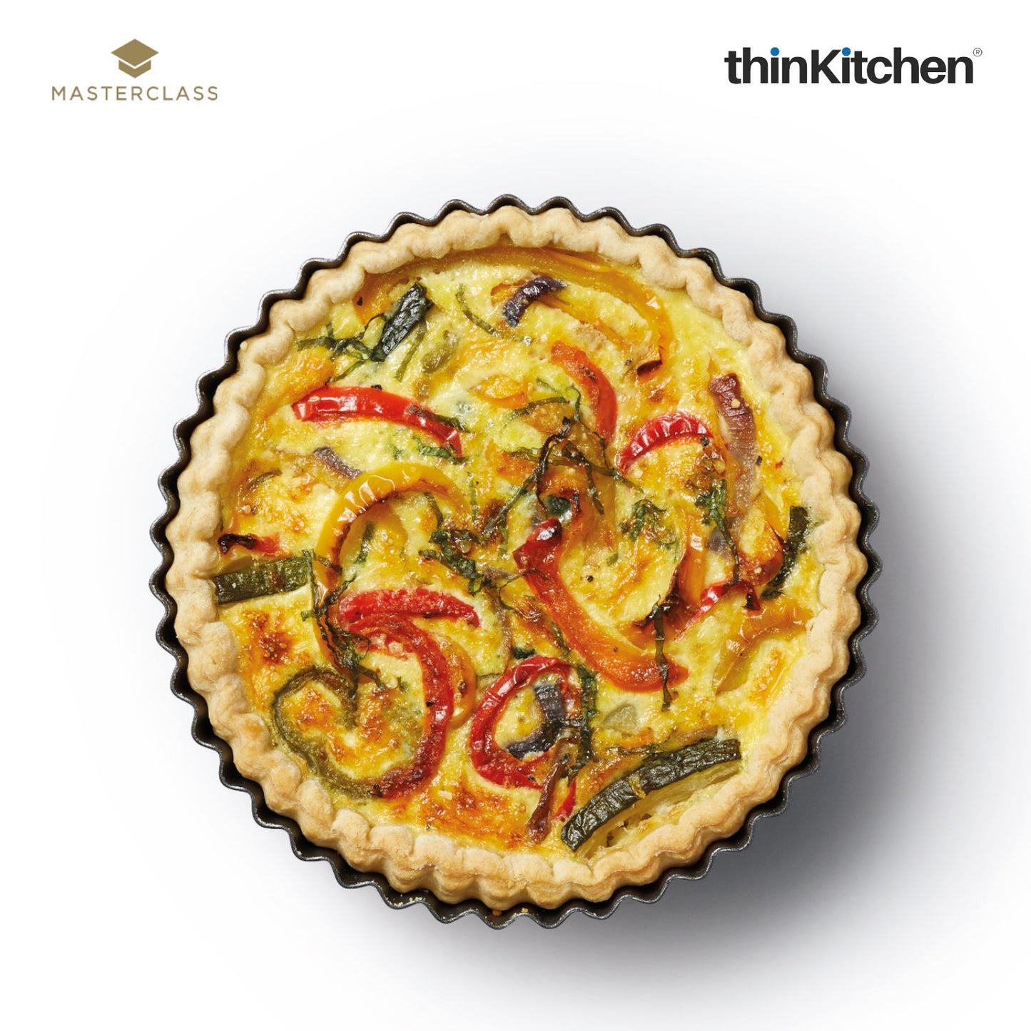 Masterclass Non Stick Loose Base Fluted Quiche Tin 25cm