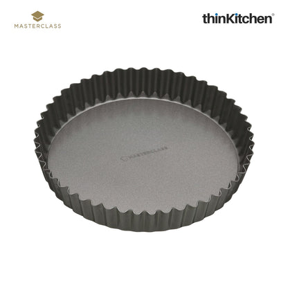 Masterclass Non Stick Loose Base Fluted Quiche Tin 25cm