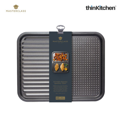 Masterclass Non Stick 2 In 1 Divided Crisping Tray Ridged Baking Tray