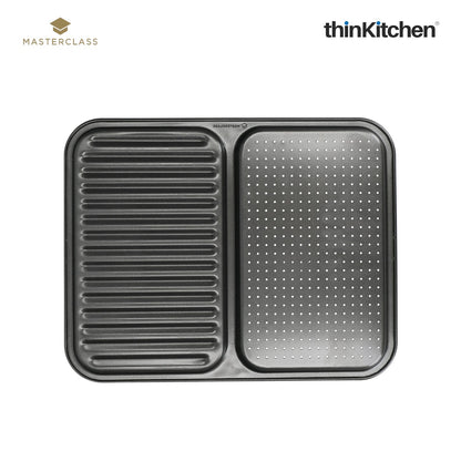 Masterclass Non Stick 2 In 1 Divided Crisping Tray Ridged Baking Tray