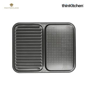 MasterClass Non-Stick 2-in-1 Divided Crisping Tray / Ridged Baking Tray