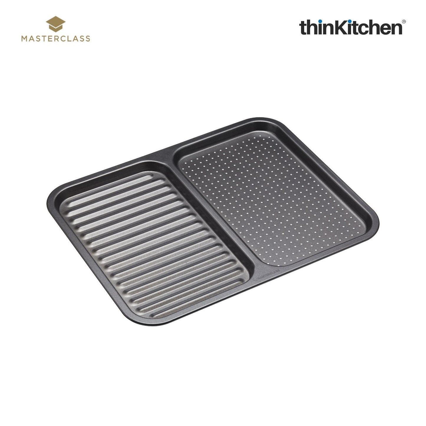 Masterclass Non Stick 2 In 1 Divided Crisping Tray Ridged Baking Tray