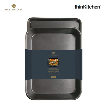 Masterclass Twin Pack Non Stick Roasting Pan And Oven Tray