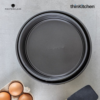 KitchenCraft Non-Stick 20cm and 23cm Spring Form Pans x Tempered Stainless Steel Large Palette Knife combo set