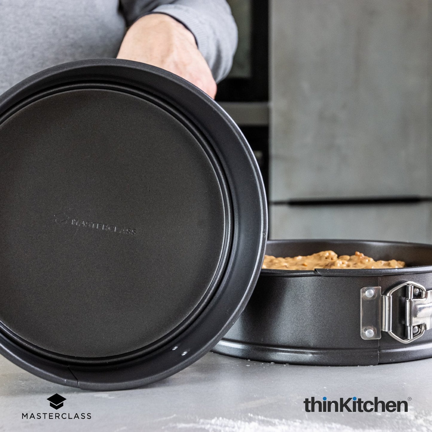 KitchenCraft Non-Stick 20cm and 23cm Spring Form Pans x Tempered Stainless Steel Large Palette Knife combo set