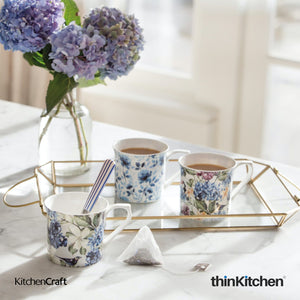 KitchenCraft Fluted Mug, Blue Bird, 300ml