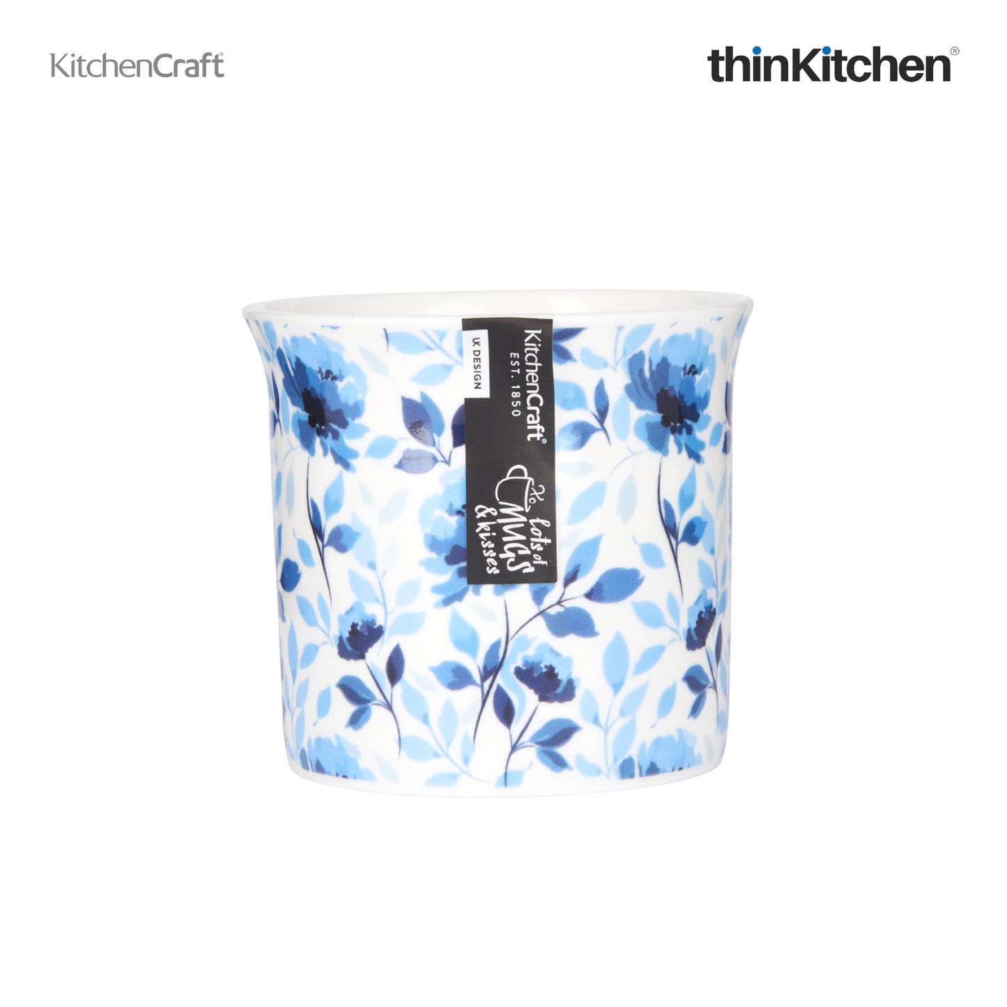 Kitchencraft Fluted Mug Blue Rose 300ml