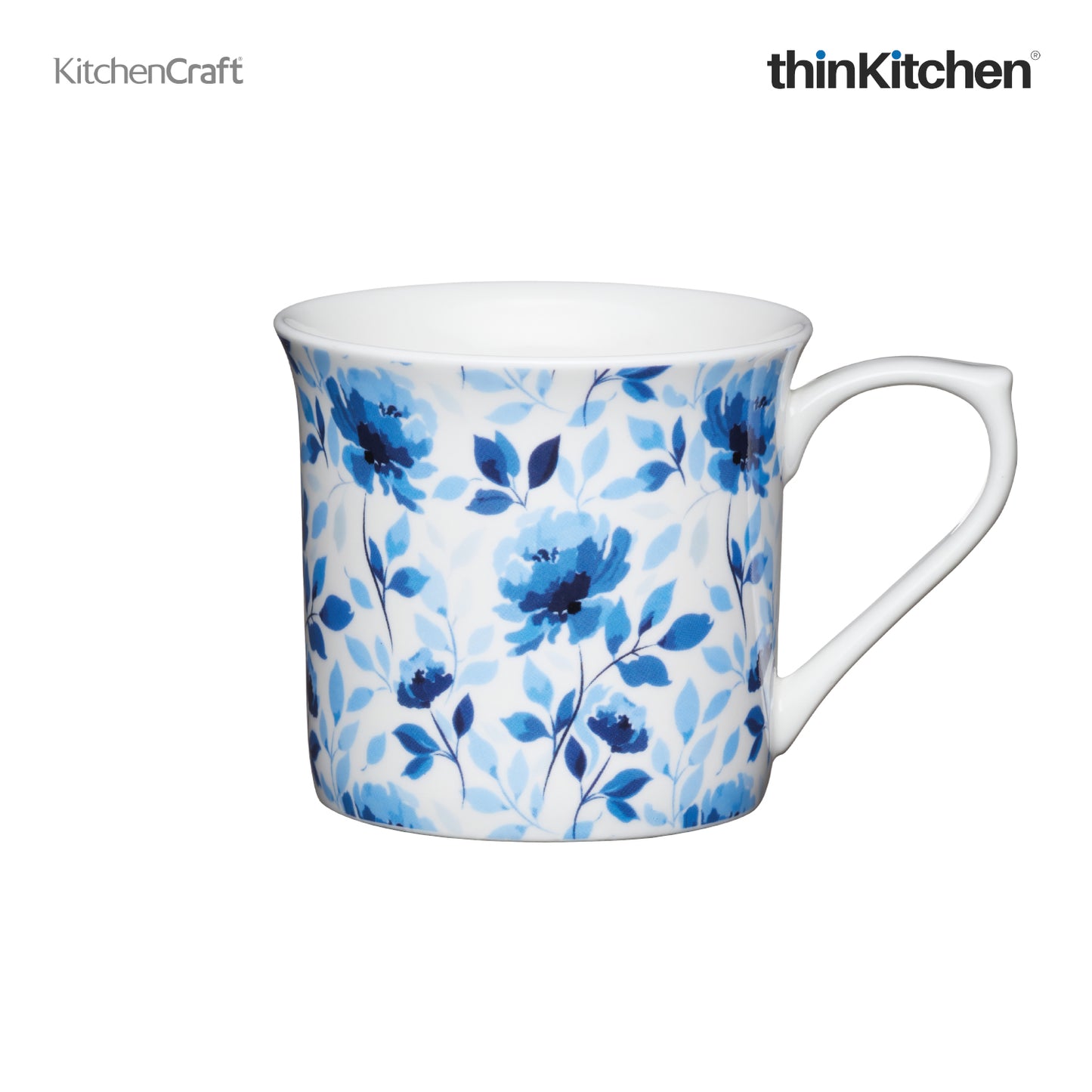 Kitchencraft Fluted Mug Blue Rose 300ml