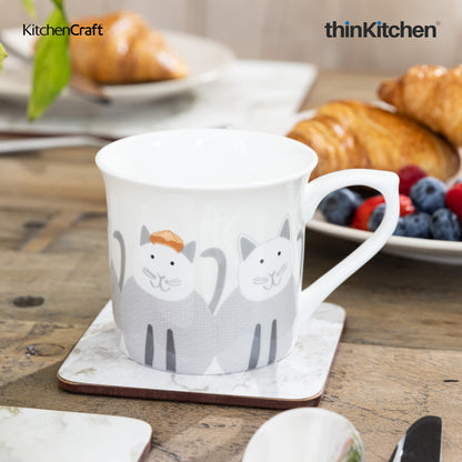 Kitchencraft Fluted Mug Cats 300ml